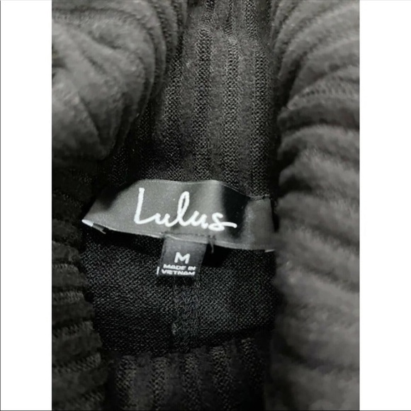 Lulus Sweater Dress Womens Medium Black Long Sleeve Cowl Neck Stretch Knit - Picture 3 of 5